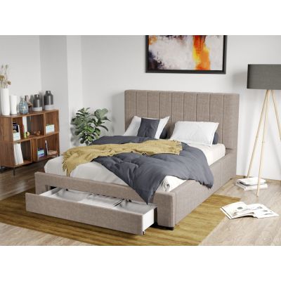 Pat Tapitat Adam cu somiera si sertar Bej - Poso 02