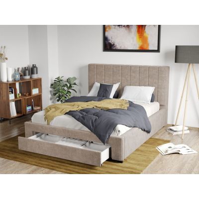 Pat Tapitat Adam cu somiera si sertar Bej - Poso 02