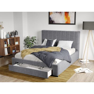 Pat Tapitat Adam cu somiera si sertar Gri - Eden 18