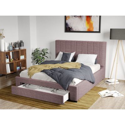 Pat Tapitat Adam cu somiera si sertar Roz - Poso 27