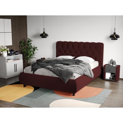 Pat Tapitat Catifea Mega cu somiera fixa Visiniu Velluto 32 160x200