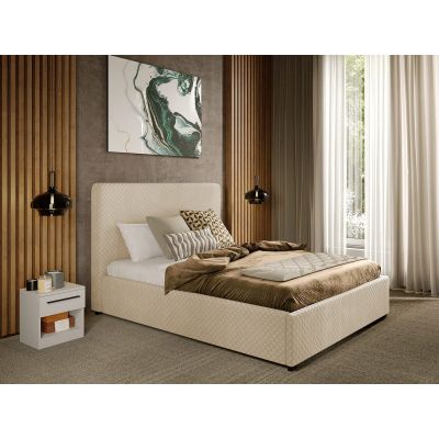 Pat Tapitat cu somiera fixa - Bej - Honey 180x200