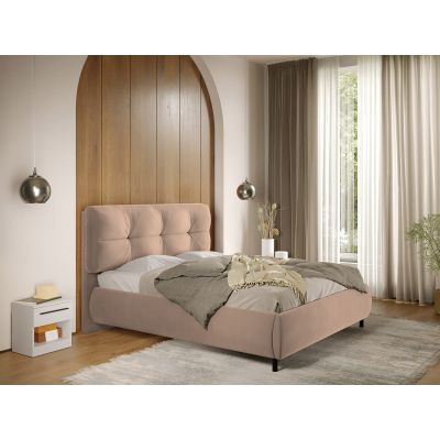 Pat Tapitat cu somiera fixa - Bej - Ramses 140x200