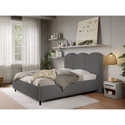 Pat Tapitat cu somiera fixa - Blanita Gri Inchis - Nero 180x200