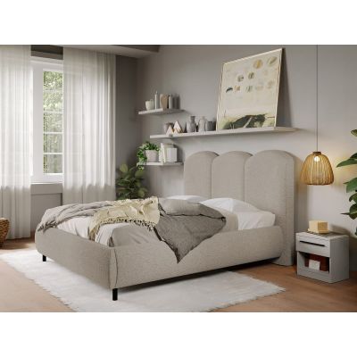 Pat Tapitat cu somiera fixa - Blanita Taupe - Nero 160x200