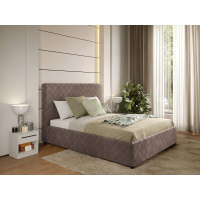 Pat Tapitat cu somiera fixa - Maro - Ruby 140x200