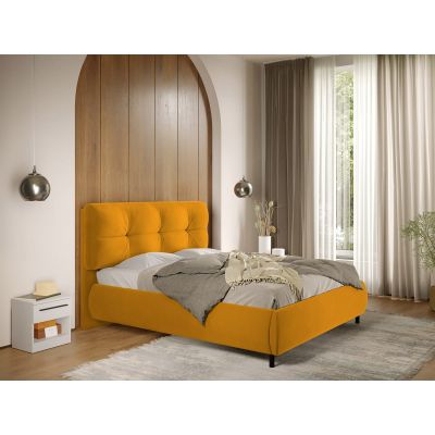 Pat Tapitat cu somiera fixa - Portocaliu - Ramses 160x200