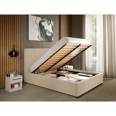 Pat Tapitat cu somiera rabatabila - Bej - Honey 160x200