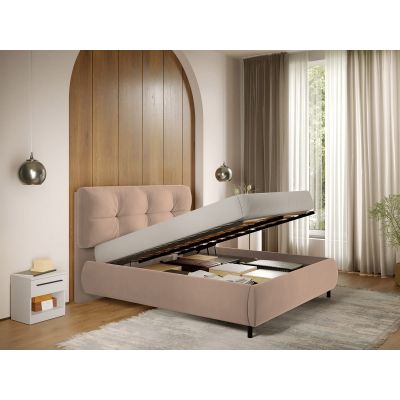 Pat Tapitat cu somiera Rabatabila - Bej - Ramses 160x200