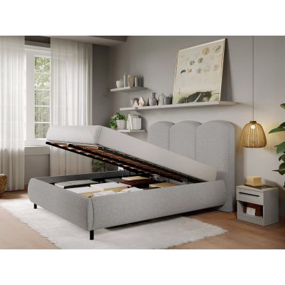 Pat Tapitat cu somiera rabatabila - Blanita Gri Deschis - Nero 160x200