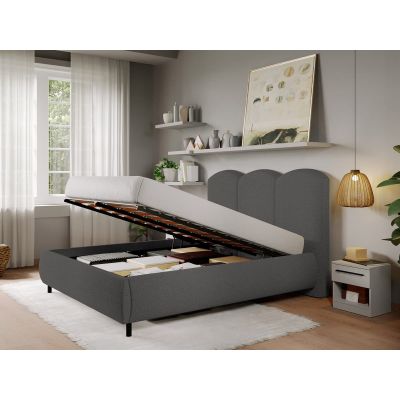 Pat Tapitat cu somiera rabatabila - Blanita Gri Inchis - Nero 180x200