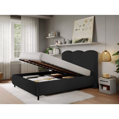 Pat Tapitat cu somiera rabatabila - Blanita Neagra - Nero 140x200