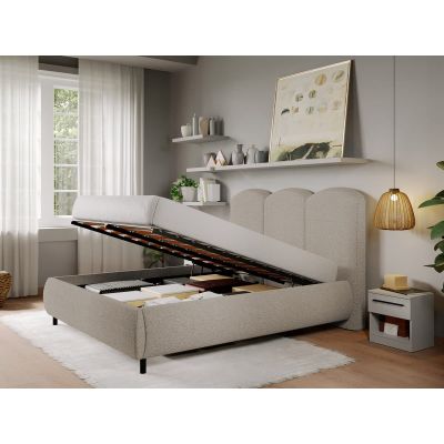 Pat Tapitat cu somiera rabatabila - Blanita Taupe - Nero 160x200