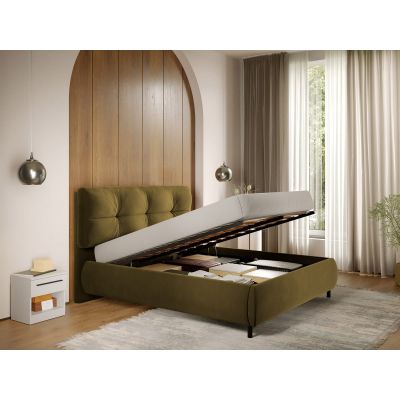 Pat Tapitat cu somiera rabatabila - Verde - Ramses 140x200