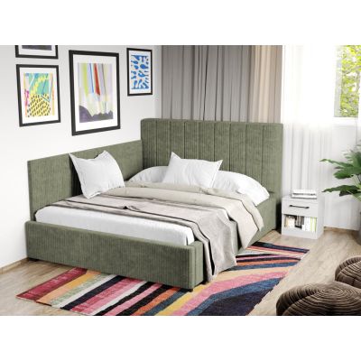 Pat Tapitat de colt Adam cu somiera fixa Vernil - Poso 47 140x200