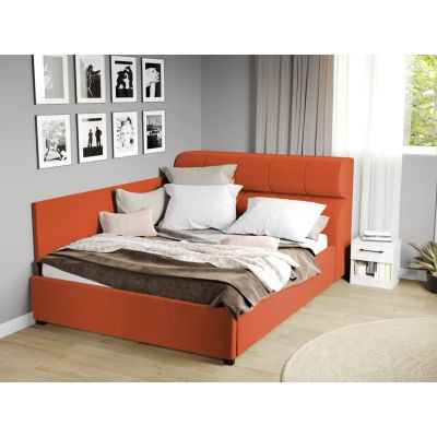 Pat Tapitat de colt Galileo cu somiera fixa Portocaliu - Riviera 51 160x200