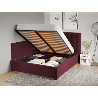 Pat Tapitat de colt pentru saltea de 190 Rivo rabatabil cu lada Grena - Eden 9 140x190