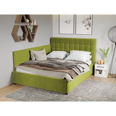 Pat Tapitat de colt Rivo cu somiera fixa Verde - Falcone 22 140x200