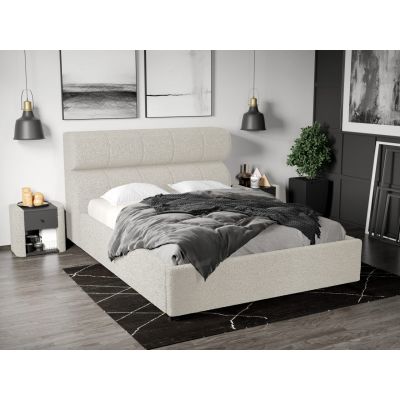 Pat Tapitat Galileo cu somiera fixa Alb - Coral 15 160x200