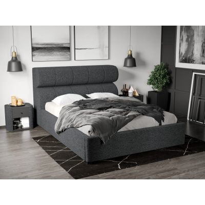 Pat Tapitat Galileo cu somiera fixa Gri Inchis - Coral 80 180x200