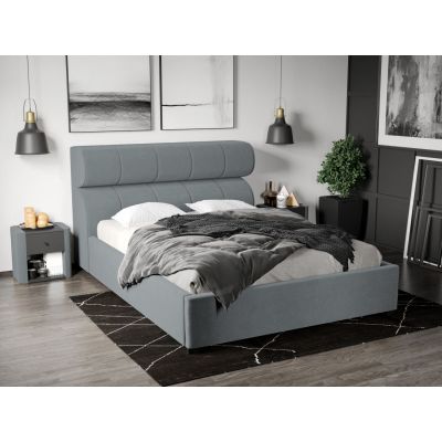 Pat Tapitat Galileo cu somiera fixa Gri - Jasmine 90 180x200