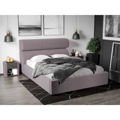 Pat Tapitat Galileo cu somiera fixa Mov deschis - Jasmine 62 140x200