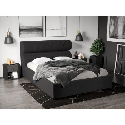 Pat Tapitat Galileo cu somiera fixa Negru - Eden 21 180x200