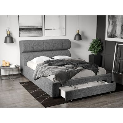 Pat Tapitat Galileo cu somiera si sertar Gri - Coral 75