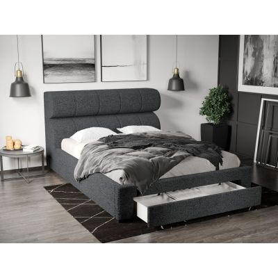 Pat Tapitat Galileo cu somiera si sertar Gri Inchis - Coral 80