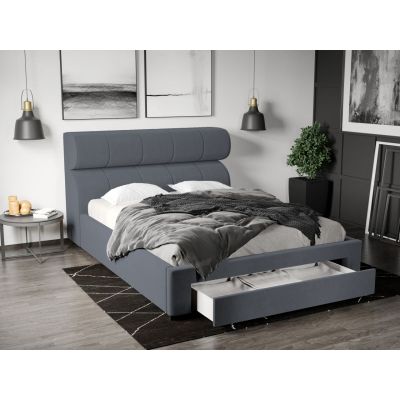 Pat Tapitat Galileo cu somiera si sertar Gri - Jasmine 90