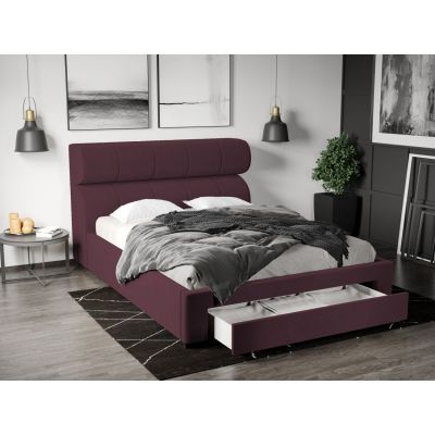 Pat Tapitat Galileo cu somiera si sertar Mov - Riviera 69