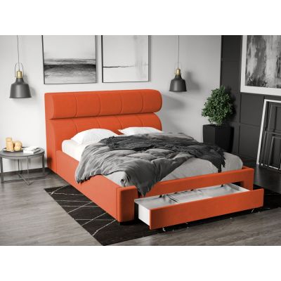 Pat Tapitat Galileo cu somiera si sertar Portocaliu - Riviera 51