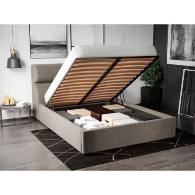 Pat Tapitat pentru saltea de 190 Galileo rabatabil cu lada Bej - Eden 4 140x190