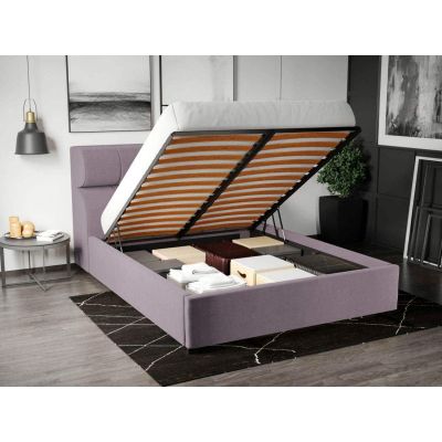 Pat Tapitat pentru saltea de 190 Galileo rabatabil cu lada Mov deschis - Jasmine 62 140x190