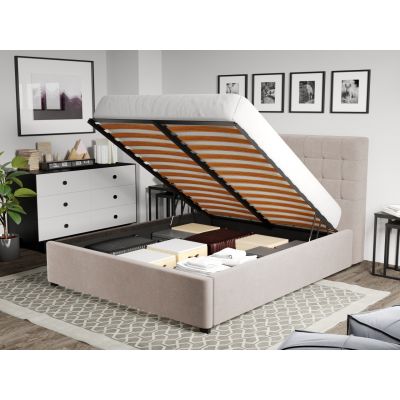 Pat Tapitat pentru saltea de 190 Rivo rabatabil cu lada Bej-Swing 2 180x190