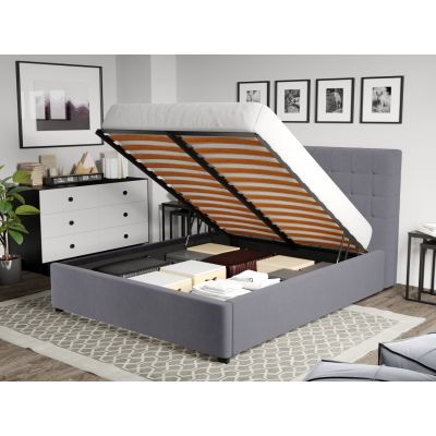 Pat Tapitat pentru saltea de 190 Rivo rabatabil cu lada Gri - Swing 17 140x190