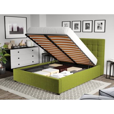 Pat Tapitat pentru saltea de 190 Rivo rabatabil cu lada Verde - Falcone 22 180x190