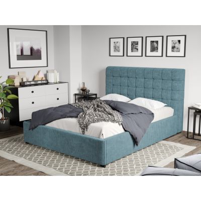 Pat Tapitat Rivo cu somiera fixa Albastru deschis - Poso 26 160x200