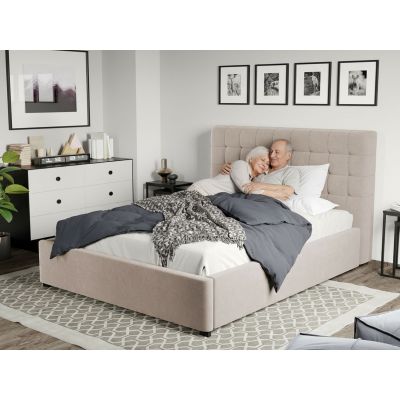 Pat Tapitat Rivo cu somiera fixa Bej-Swing 2 140x200