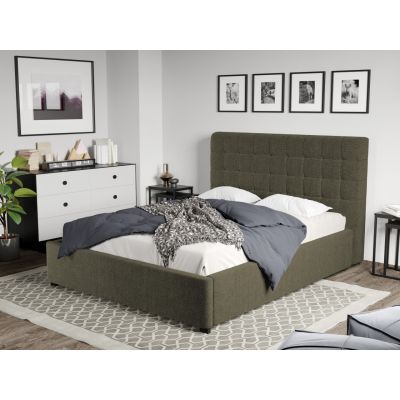 Pat Tapitat Rivo cu somiera fixa Verde inchis - Eden 12 140x200