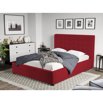 Pat Tapitat Rivo cu somiera fixa Visiniu - Riviera 61 180x200