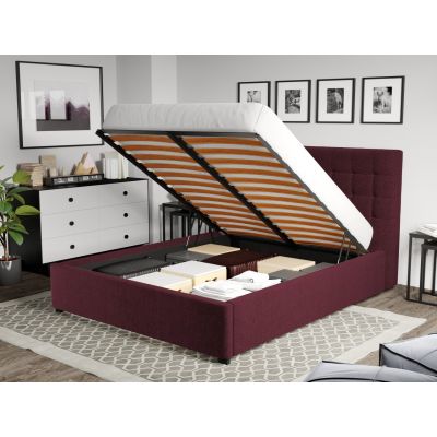 Pat Tapitat Rivo cu somiera rabatabila si lada de depozitare Grena - Eden 9 140x200