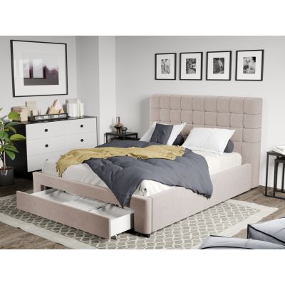 Pat Tapitat Rivo cu somiera si sertar Bej-Swing 2 160x200