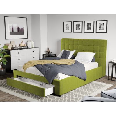 Pat Tapitat Rivo cu somiera si sertar Verde - Falcone 22 160x200