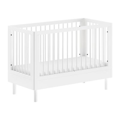 Pătuț alb din lemn de fag cu înălțime reglabilă 60x120 cm Forrest – Vipack