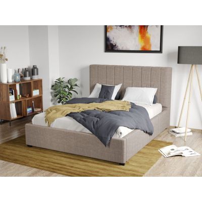 Pat Tapitat Adam cu somiera fixa Bej - Poso 02 140x200