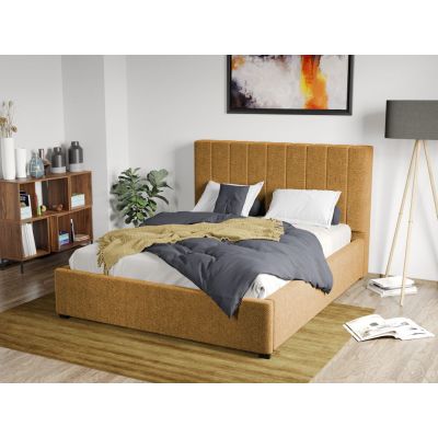 Pat Tapitat Adam cu somiera fixa Galben - Eden 11 180x200