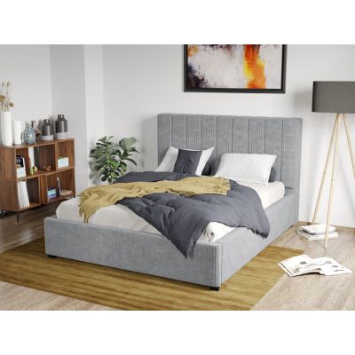 Pat Tapitat Adam cu somiera fixa Gri Deschis - Poso 55 180x200