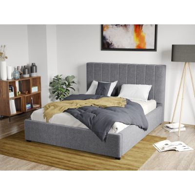 Pat Tapitat Adam cu somiera fixa Gri - Eden 18 140x200