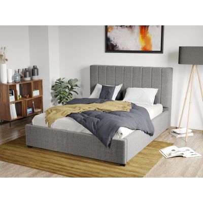 Pat Tapitat Adam cu somiera fixa Gri - Falcone 21 140x200